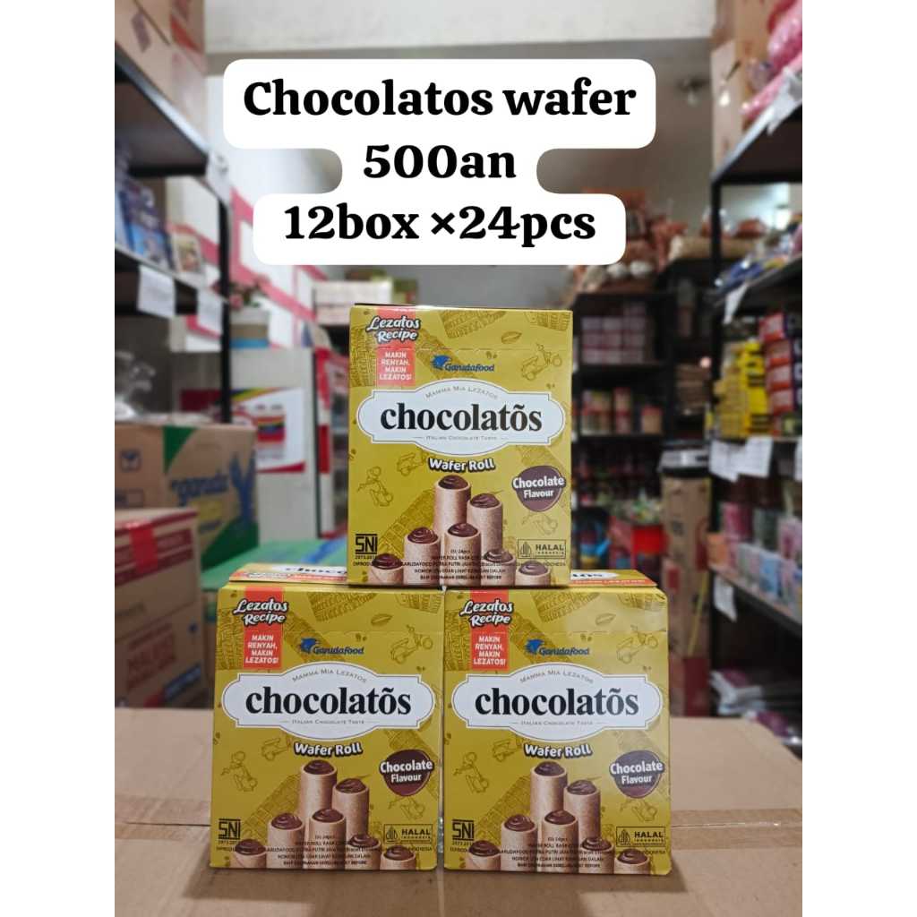 

Aneka Snack Cemilan Chocolatos Wafer Stik Roll