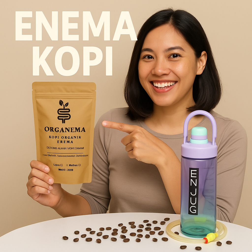 Starter Kit Enema Kopi ORGANEMA 200 Light Roast + Wadah Kopi ENJUG Kantong Enema