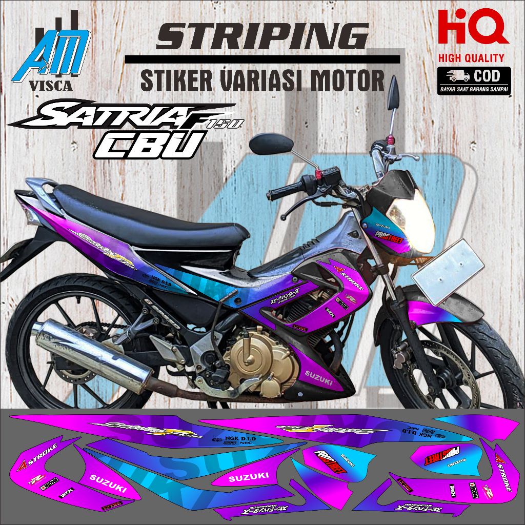 Striping Satria Fu Cbu 2004 Stiker Variasi Motor Suzuki Satria Fu 150 Cbu Desain Bunglon