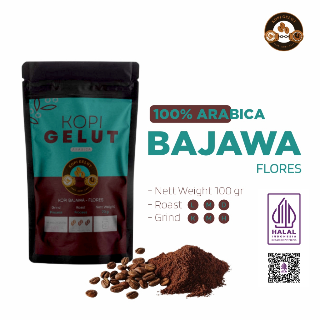 

100 % Biji Kopi Full Arabica Kopi Bajawa 100gr By Kopi Gelut