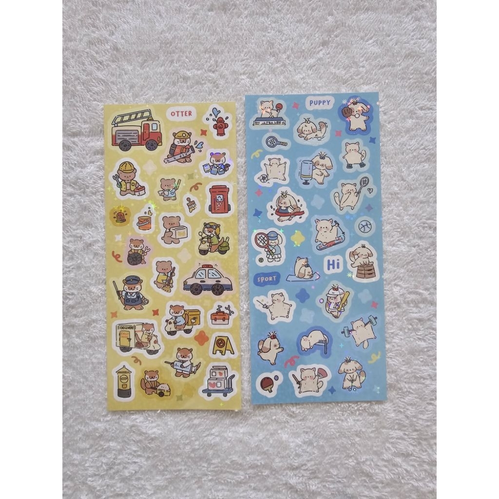 

(Baca Deskripsi) Cardlover Deco Sticker Bubble City Series Otter & Puppy