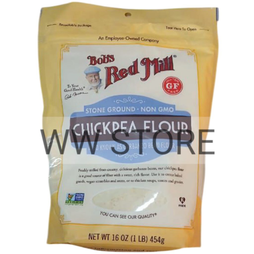 

Tepung kacang arab BEBAS GLUTEN FREE USA Bob's Red Mill STONE GROUND NON GMO CHICKPEA ( Garbanzo Bean ) FLOUR 454g