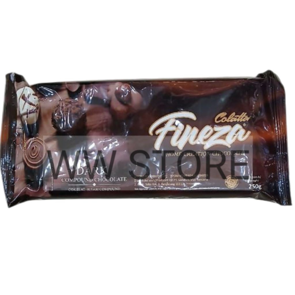 

Coklat cokelat paduan hitam halal MUI Colatta Fineza HOME CREATION DARK COMPOUND CHOCOLATE 250g