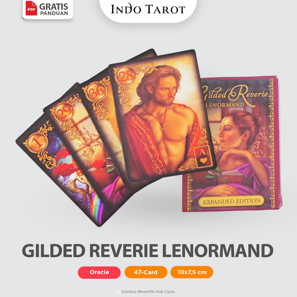 Tarot Oracle Gilded Reverie lenormand Kartu Tarot Reading Oracle - Indo Tarot