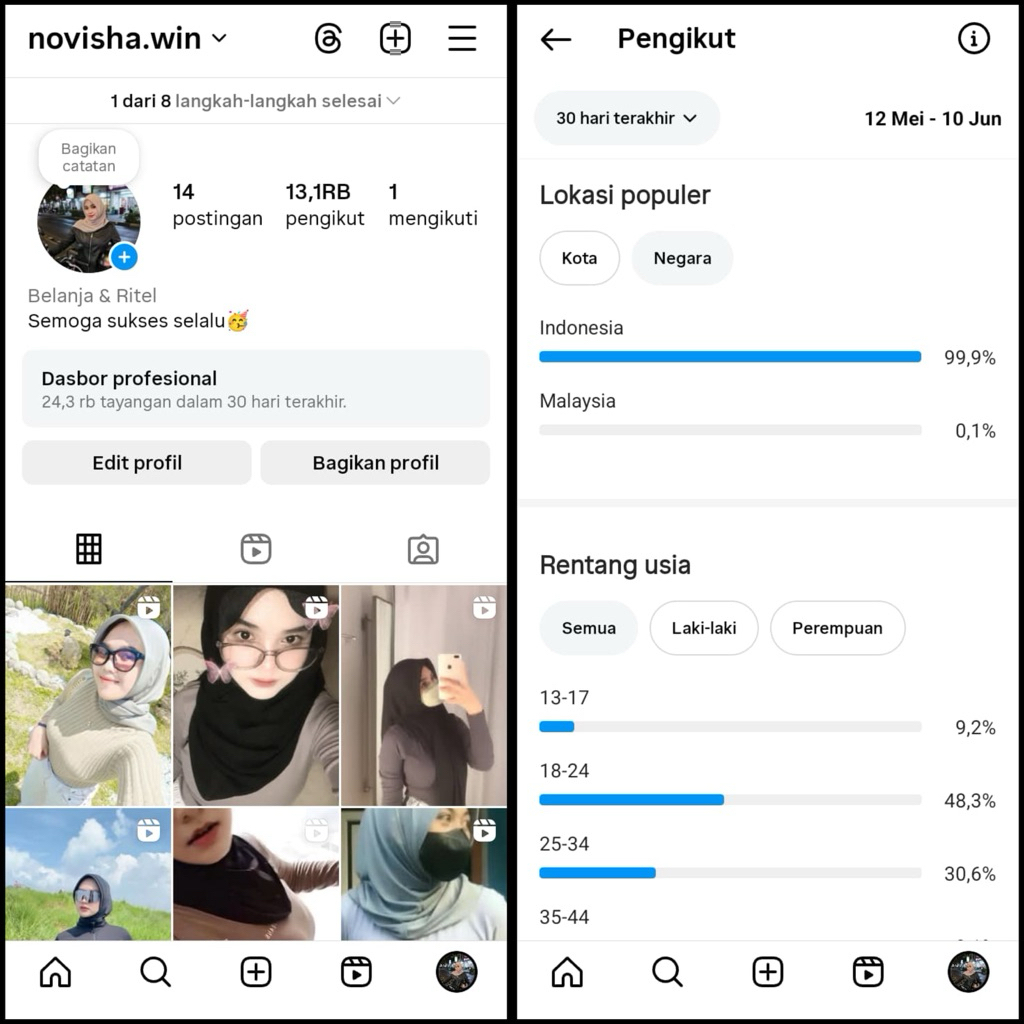 AKUN INTGRAM CENTANG BIRU