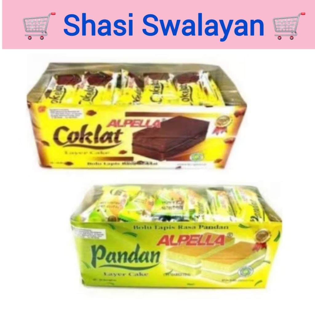 

ALPELLA Layer Cake 1 Box - Bolu Lapis Pandan/ Coklat