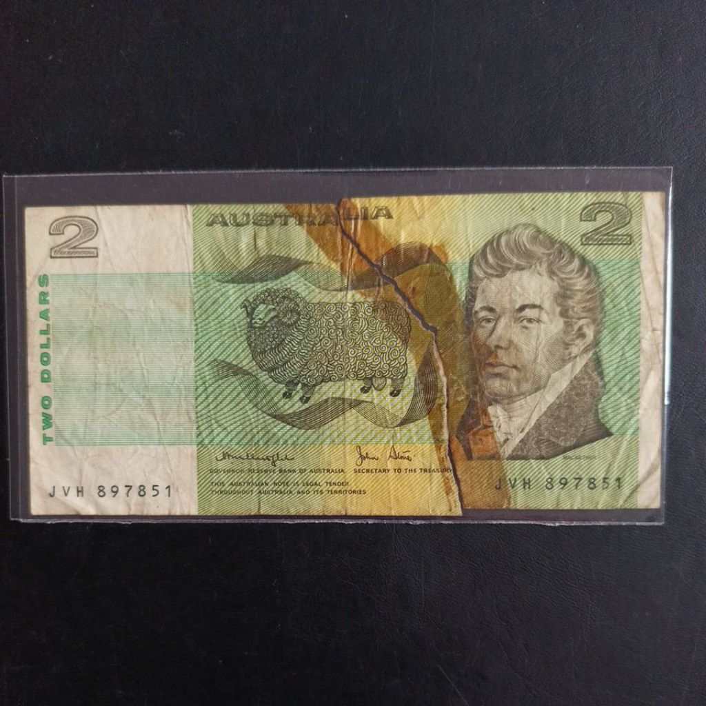 Uang Kertas Asing Dua Dolar Australia 1974 ke 1985