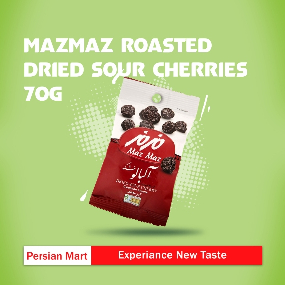 

MazMaz Roasted Dried Sour Cherry – No added sugar, rich in antioxidants.