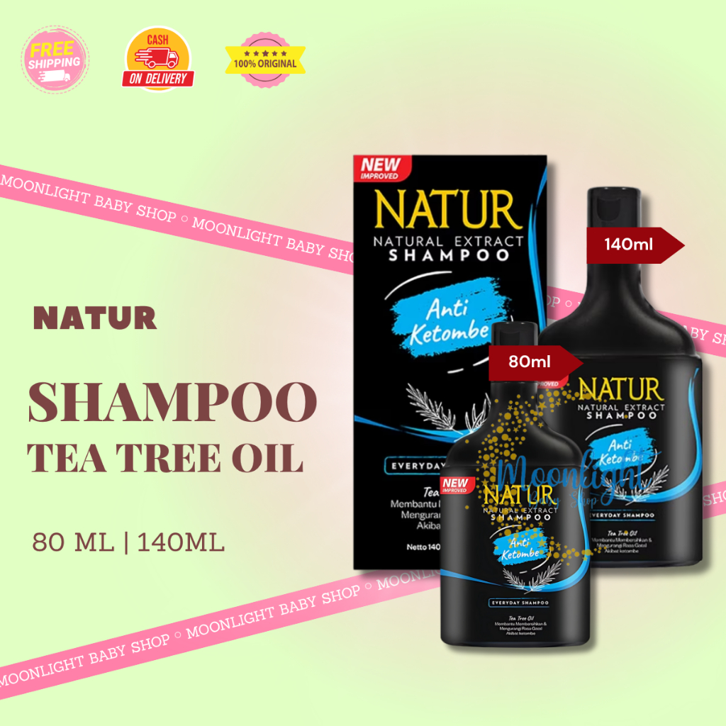Natur Shampoo Tea Tree Oil 80ml | 140ml - Pencegah Jamur Penyebab Ketombe