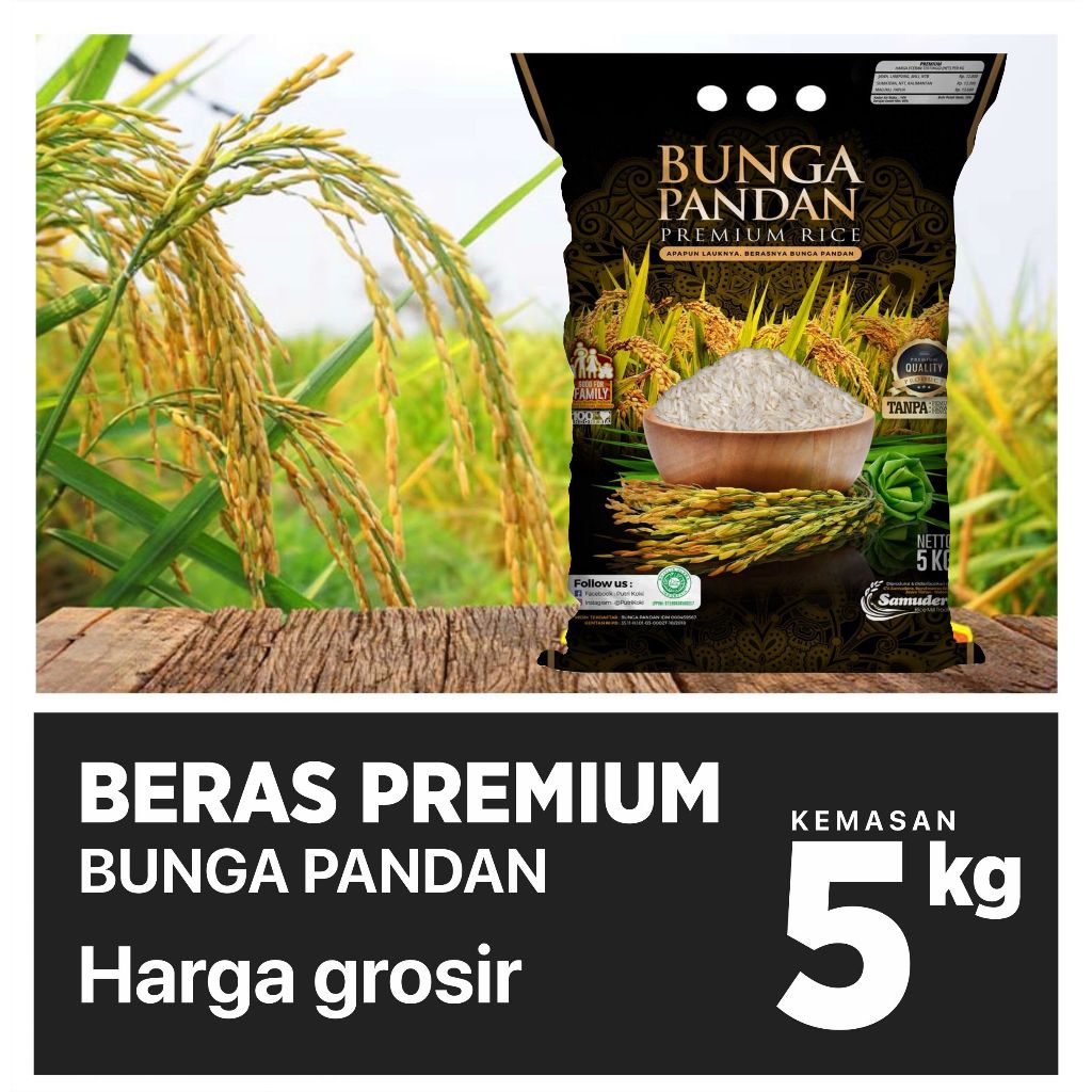 Beras Bunga Pandan Premium 5kg/Beras Murah