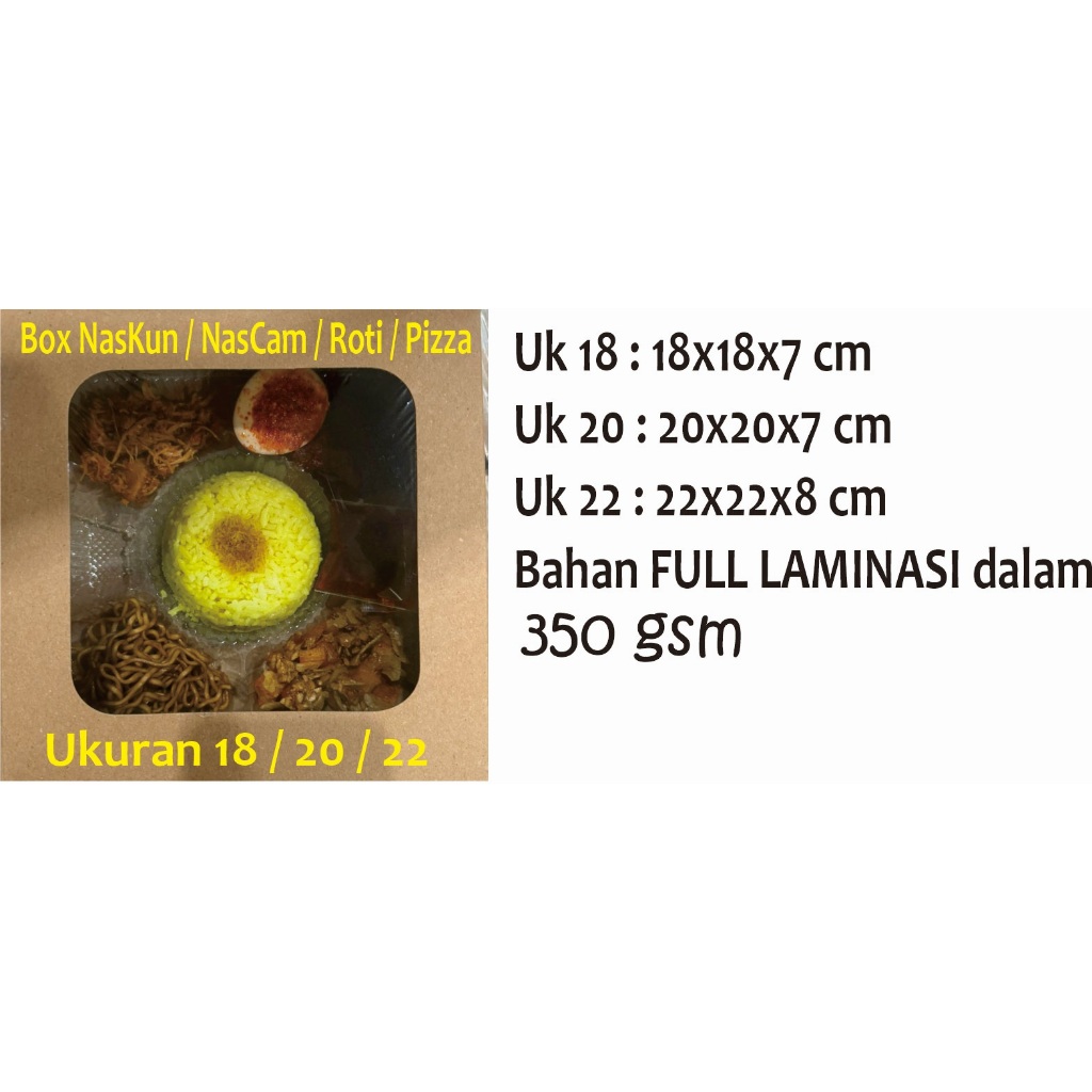 dus nasi kotak / nasi kuning / Roti / dus laminasi jendela