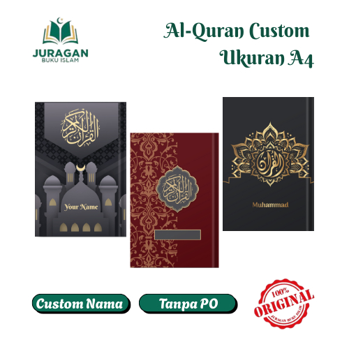Quran Ukuran A4 Gratis Custom Nama Quran Terjemah Perkata Sampul Hardcover