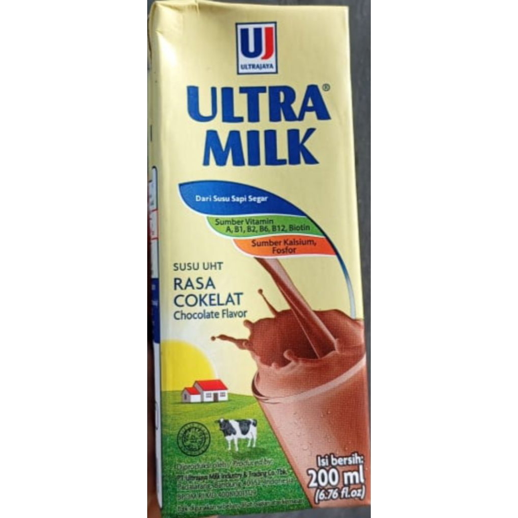 

Ultra Milk Susu UHT Steril Slim Coklat Cokelat Kotak 200 ml