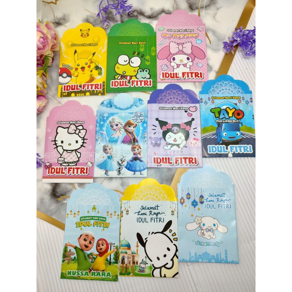 

Amplop Lebaran per 10 Pack(100 pcs) Amplop Lebaran Kartun Amplop Hari Raya Idul Fitri Terbaru