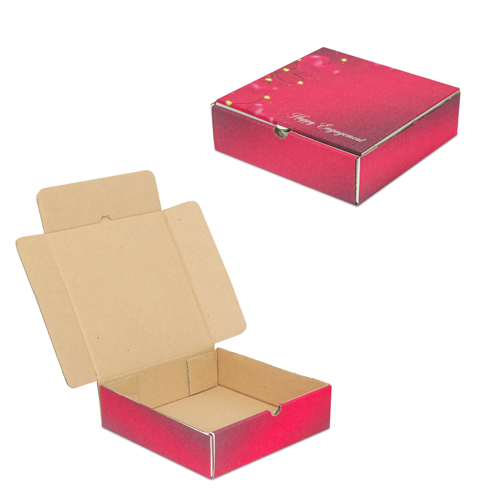 

5 Pcs Kotak Packaging Hampers Kado 24x24x7cm Dus Die Cut Happy Engagement