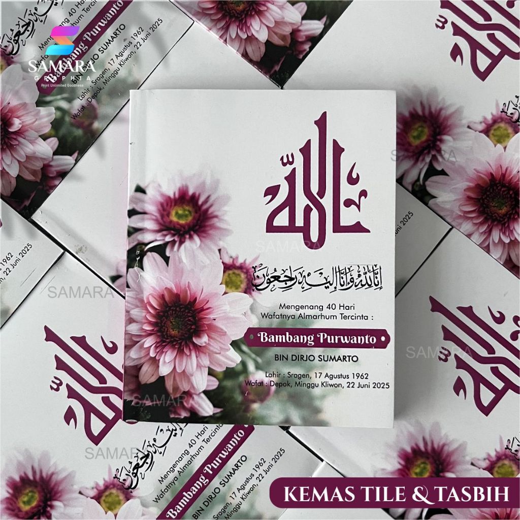 Buku Yasin dan tahlil custom Souvenir tahlilan lengkap foto almarhum 40 hari 100 1000 hari ROSE 3
