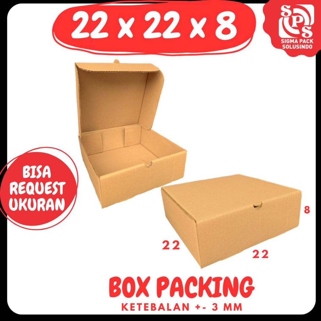 

Box 22x22x8 Kardus LD Packing Polos kardus 22x22x8 kemasan dus hampers handuk selimut Zigma Box