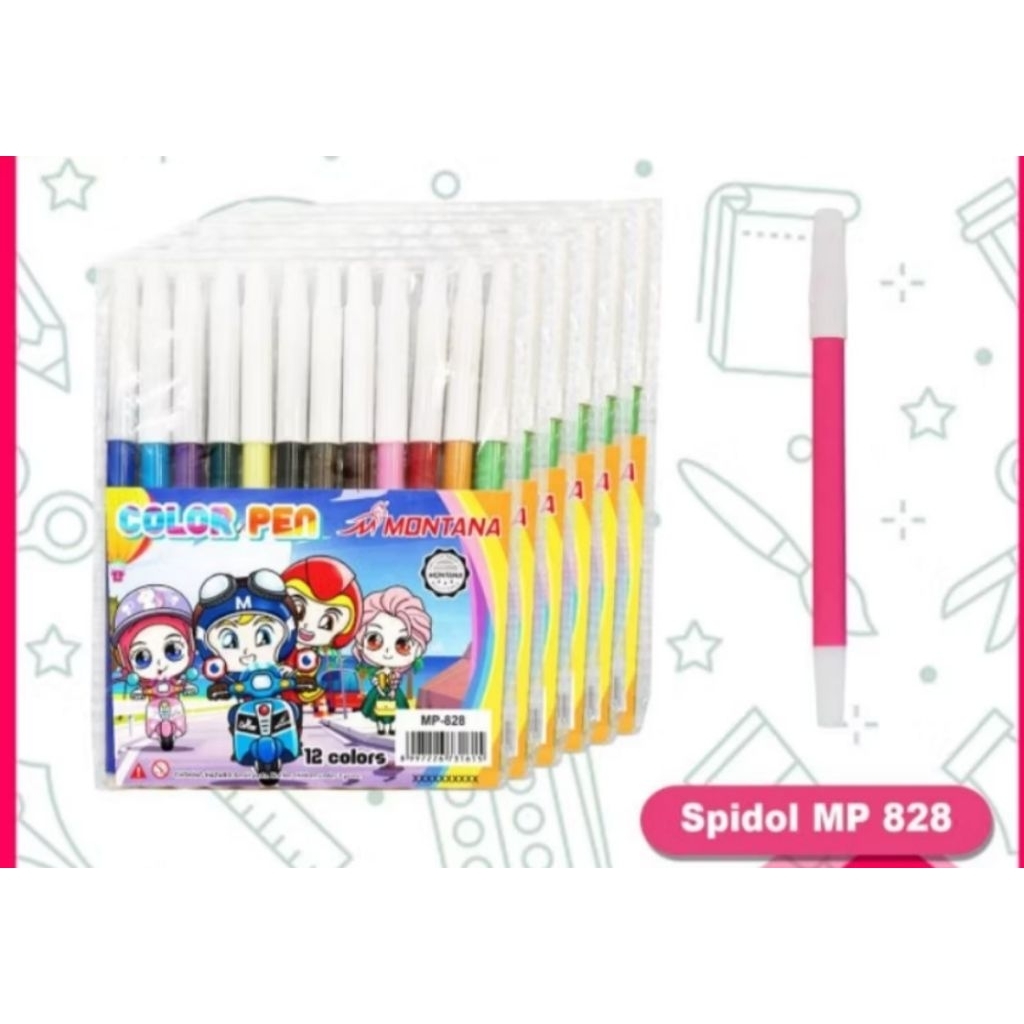 

Spidol kecil 12 warna 828 montana