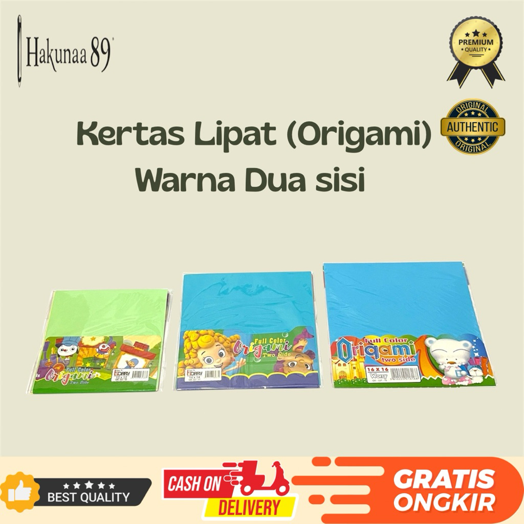 

Origami Kertas Lipat Warna 2 Sisi - Ukuran 12x12 / 14x14 / 16x16 cm - Full Color untuk DIY & Kerajinan