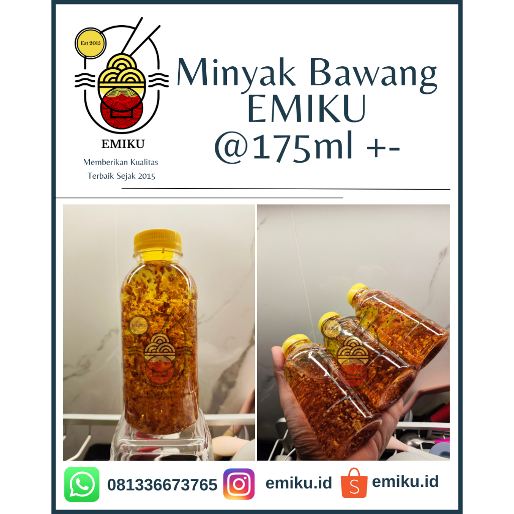 

Emiku Minyak Bawang (Special Blend Bawang Merah + Putih)