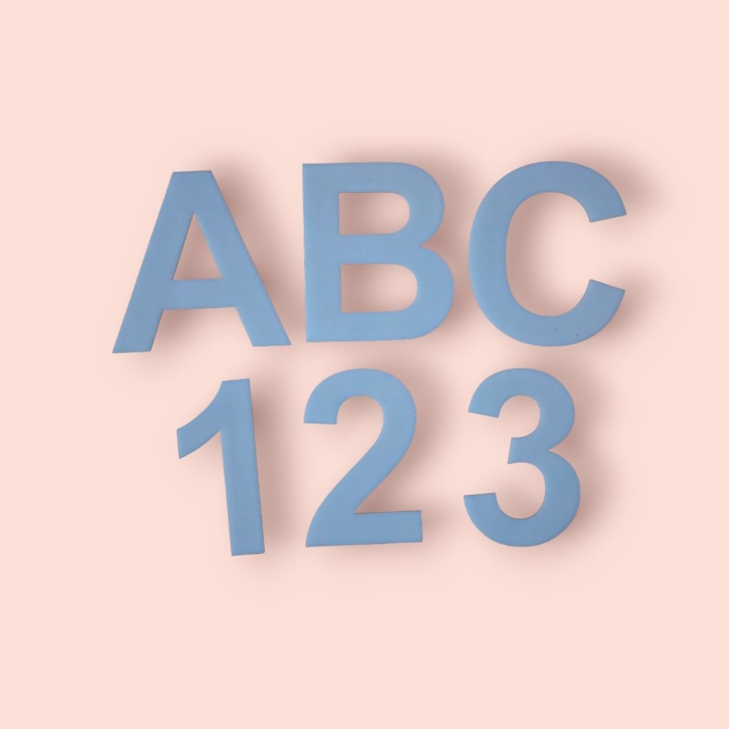 Huruf Alfabet Tinggi 10cm Akrilik 2mm / Angka Akrilik 2mm / Nomor Akrilik 2mm