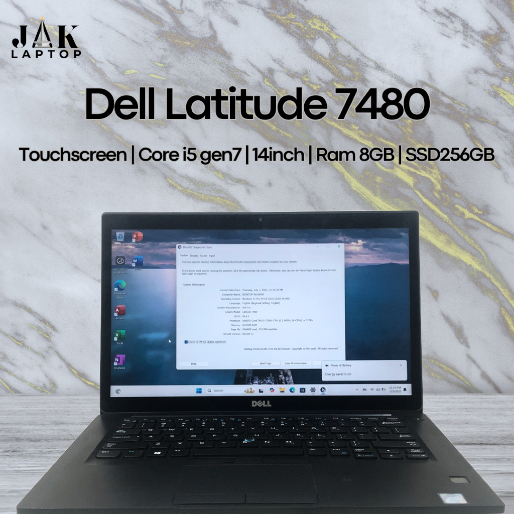 Dell Latitude 7480 | Touchscreen | Core i5 gen7 | 14inch | 8/256GB