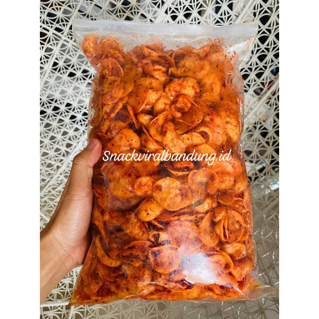 

seblak kering kerupuk orange/sebring kerupuk kemplang orange pedas daun jeruk 1kg