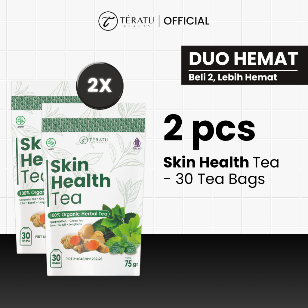 

Bundle 2 PCS TERATU BEAUTY Skin Health Tea - 30 Tea Bag (Teh Herbal Spearmint untuk Jerawat Hormon dan PCOS)