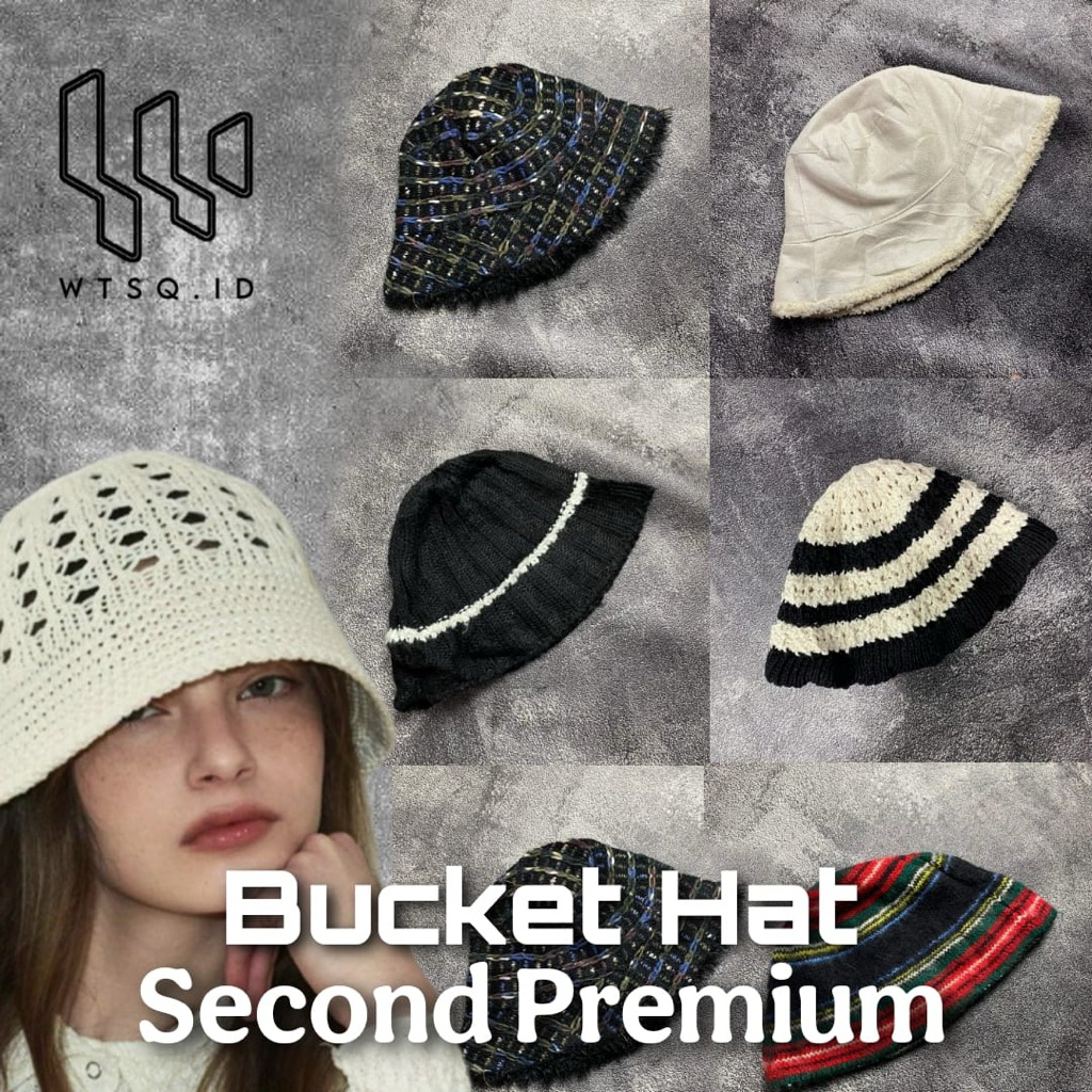 BELI 2 GRATIS 1 | Bucket Hat Rajut | Bucket Hat Second | Bucket Hat Pria | Bucket Hat Wanita