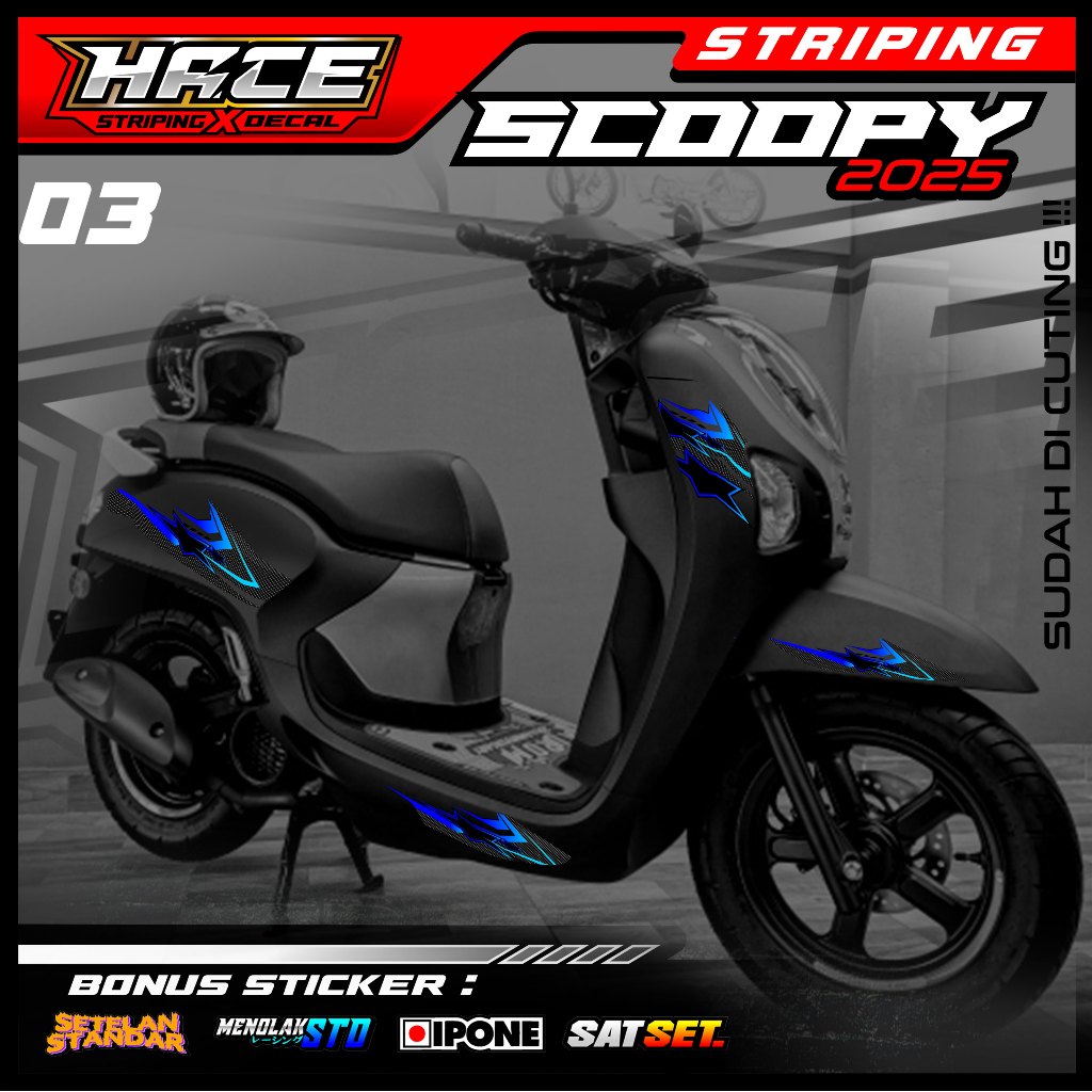 904 STRIPING STICKER SCOOPY NEW 2025 - STRIPING STICKER SCOOPY NEW 2025 VARIASI BINTANG SIMPLE
