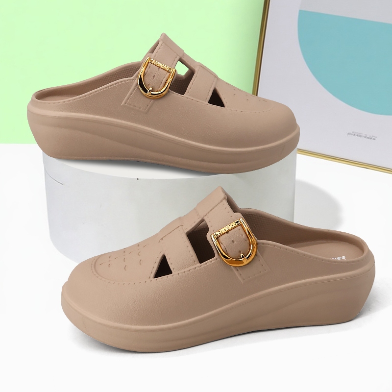 Lerskrrx Sepatu Sandal Selop Wanita Wedges Premium Ringan Sandal Jelly Wanita Terbaru Sendal Selop