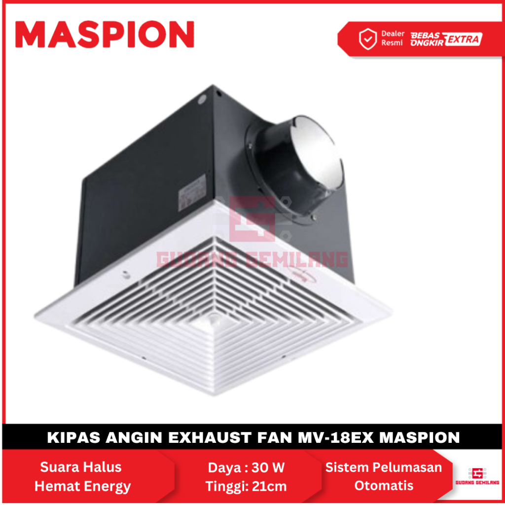 Kipas Angin Ventaliting Fan Eksos Exhaust Fan Plafon MV-18EX MASPION