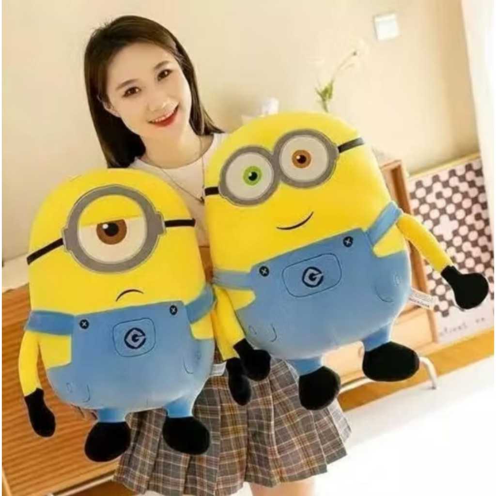 Boneka Minions Lucu Imut Lembut Bahan Ukuran Jumbo Sedang Besar Dan Mini Original / Boneka Minions