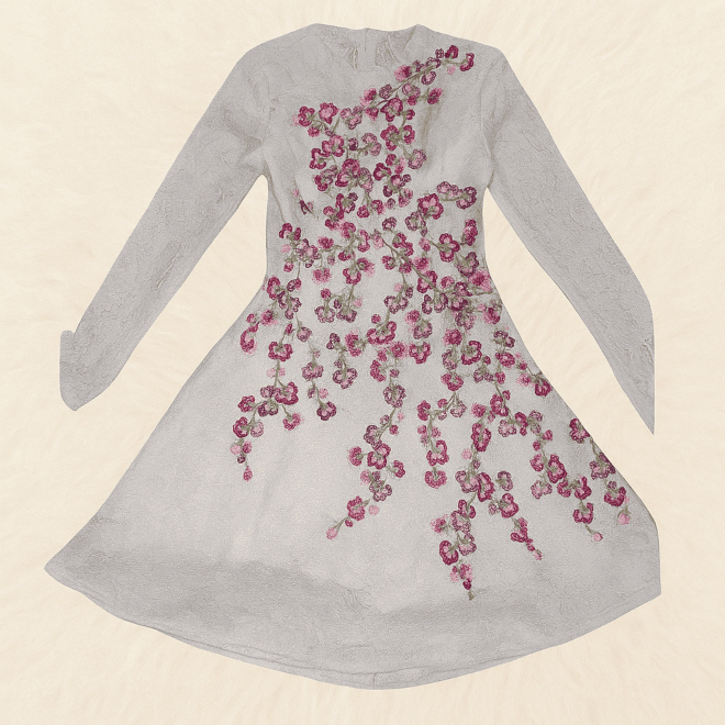 DRESS LENGAN PANJANG / DRESS KEMBEN DRESS BRUKAT NGEMBANG