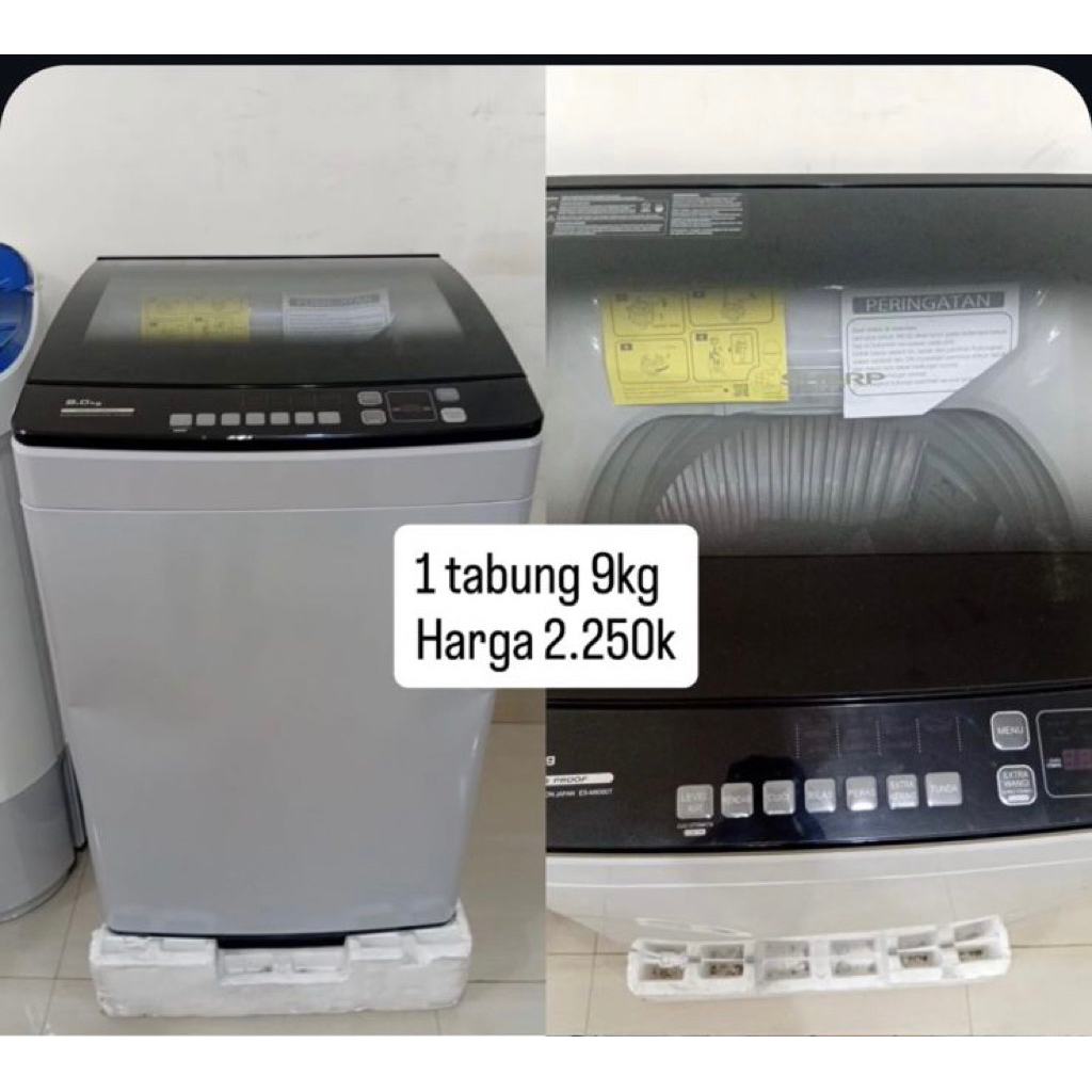 Mesin cuci sharp 1 tabung, kapasitas 9kg