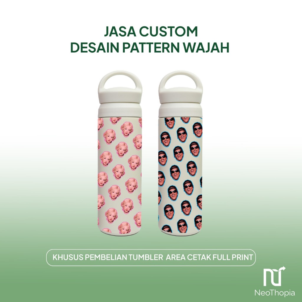 Jasa Custom Desain Pattern Wajah / Karakter Kartun UV Print
