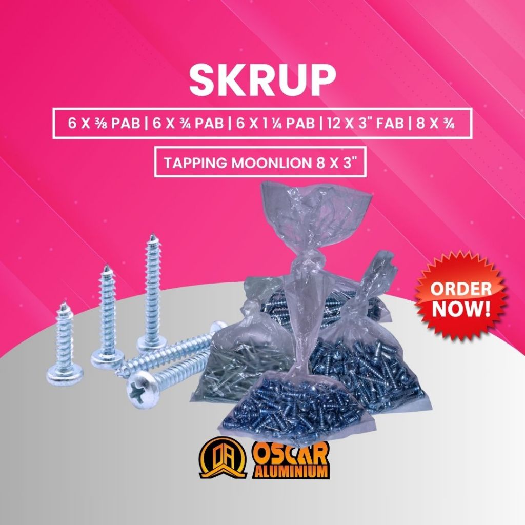 SEKRUP SEKRUP UNTUK ALUMINIUM KUSENAN & KOMODITIAN