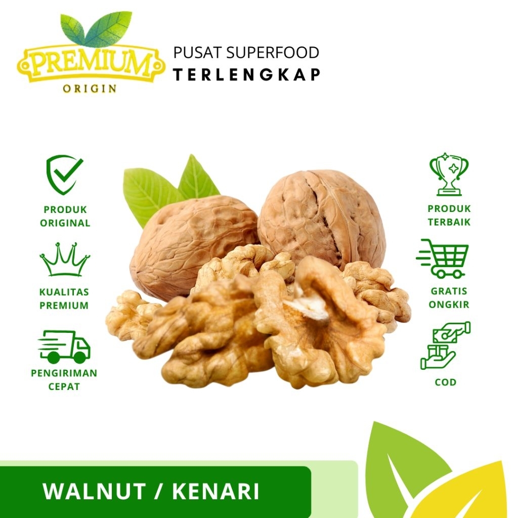 

Kacang Walnut Original Bitter Nuts 100 GR | Kacang Kenari Asli | Kacang Sumber Nutrisi