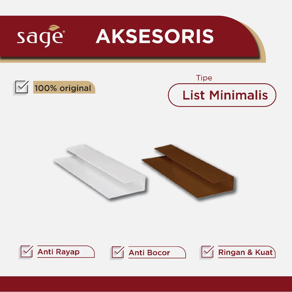 Plafon UPVC Sage / Aksesoris Lis Minimalis / Plafon UPVC / Plug Interlock
