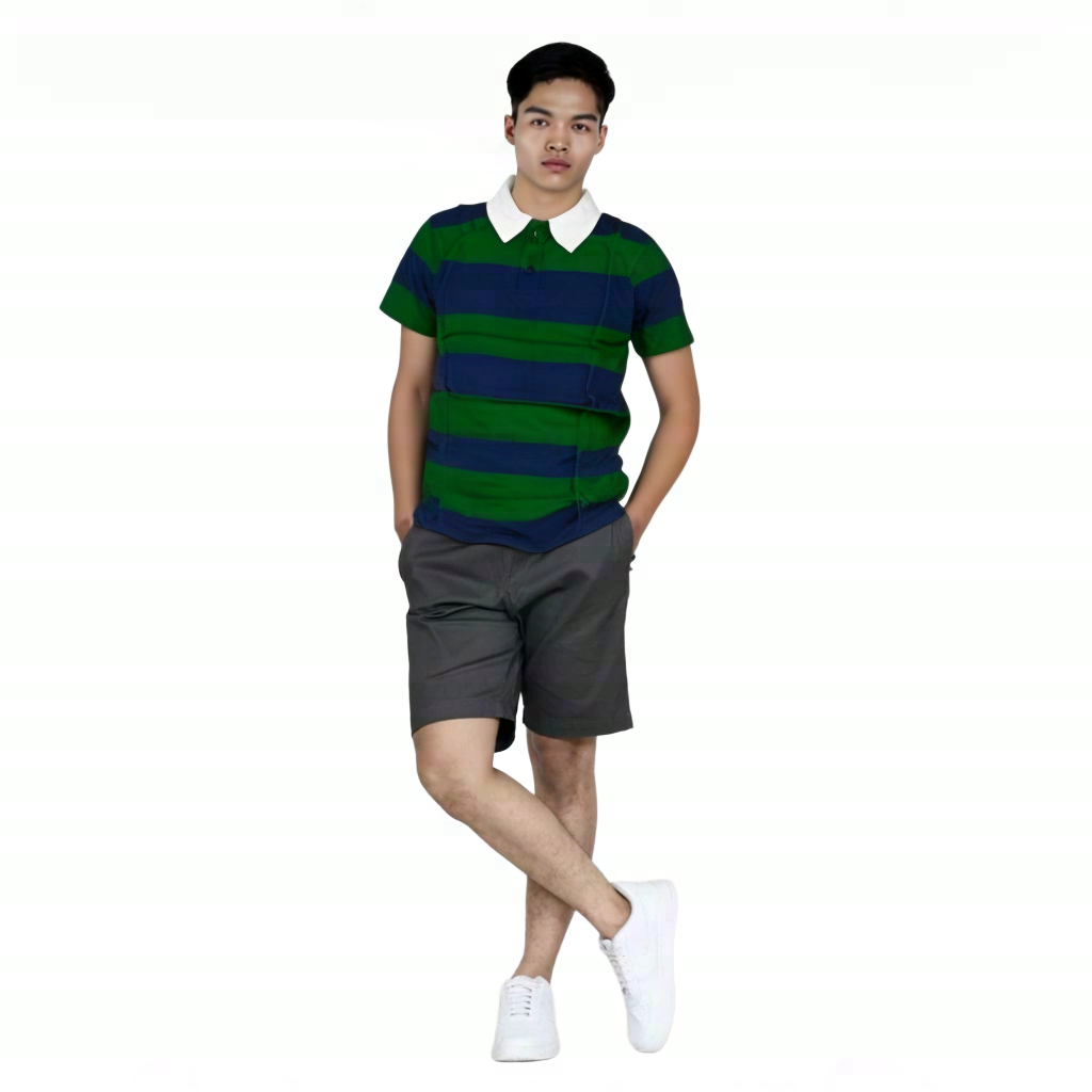 Kaos polo salur kerah pria Dewasa Baju Kaos kerah Dewasa lengan pendek bahan katun
