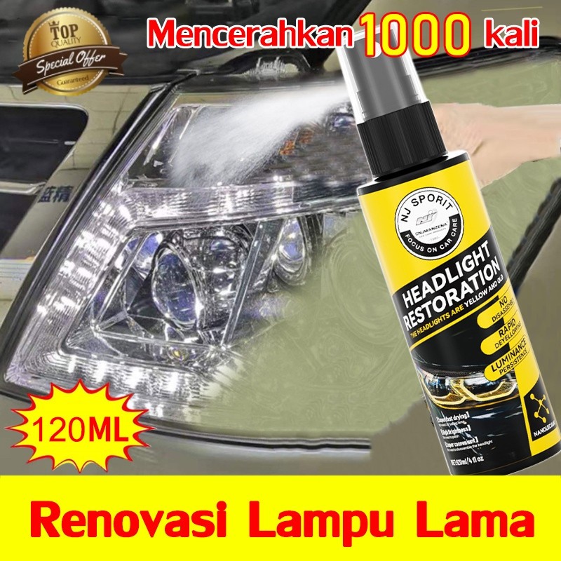 Poles Lampu Depan Mobil Headlight Polish Restorer Pembersih Kaca Lampu Mobil Yang Buram Kuning Kusam