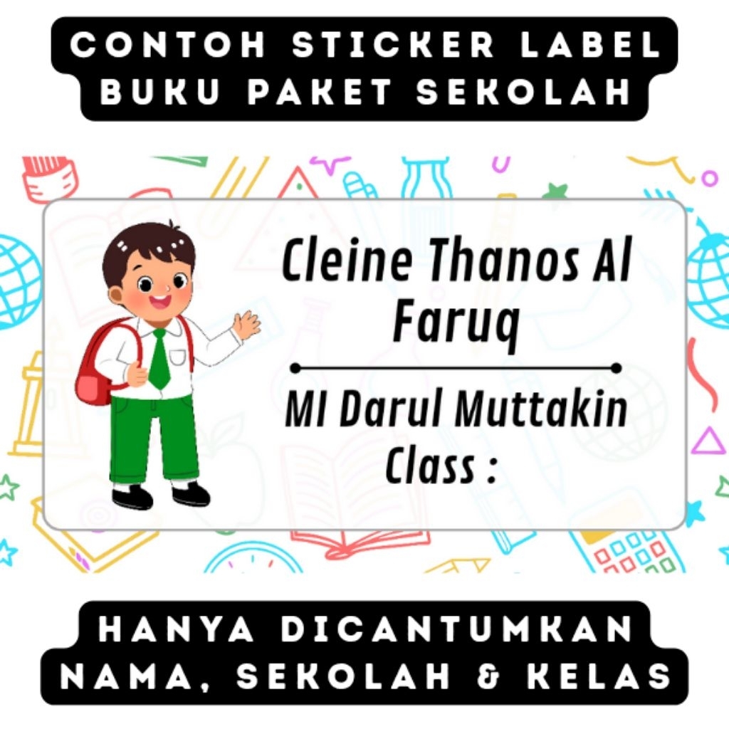 

Sticker Label Buku Paket Sekolah Sticker Buku Pelajaran Sekolah / Sticker Custom Nama