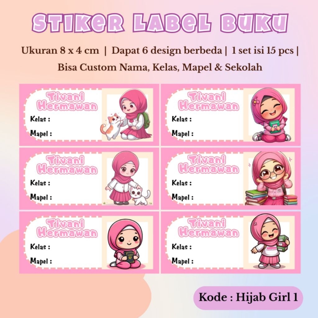 

Stiker Label Nama Custom / Stiker Label Buku Pelajaran / Isi 15 stiker