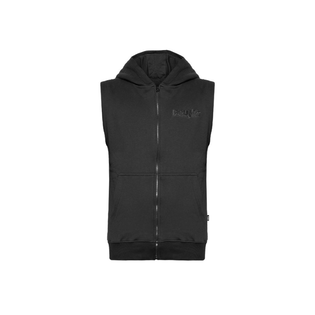 Prung Duff Boxing Hood Vest Hoodie Sport Sweater Warna Hitam Tanpa Lengan