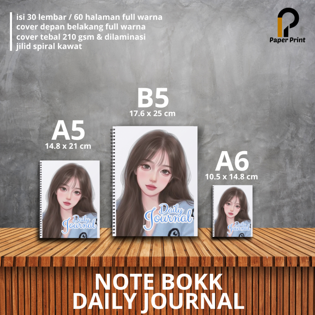 

Paper Print NoteBook Daily Jurna Full Print Warna/Daily Planner Aesthetic