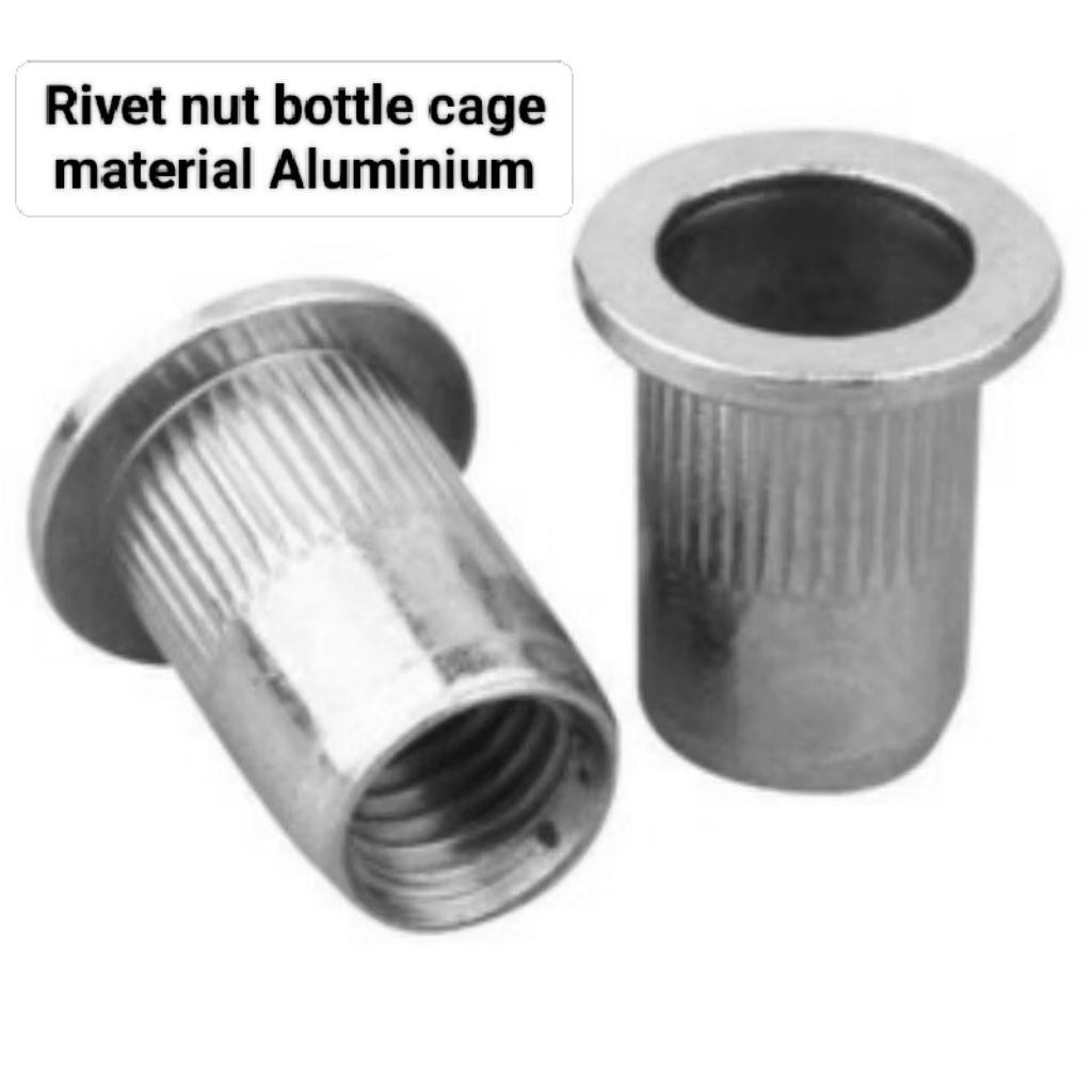 Rivet nut bottle cage sepeda mur tanam rak botol minum sepeda bahan aluminium alloy mur tanam