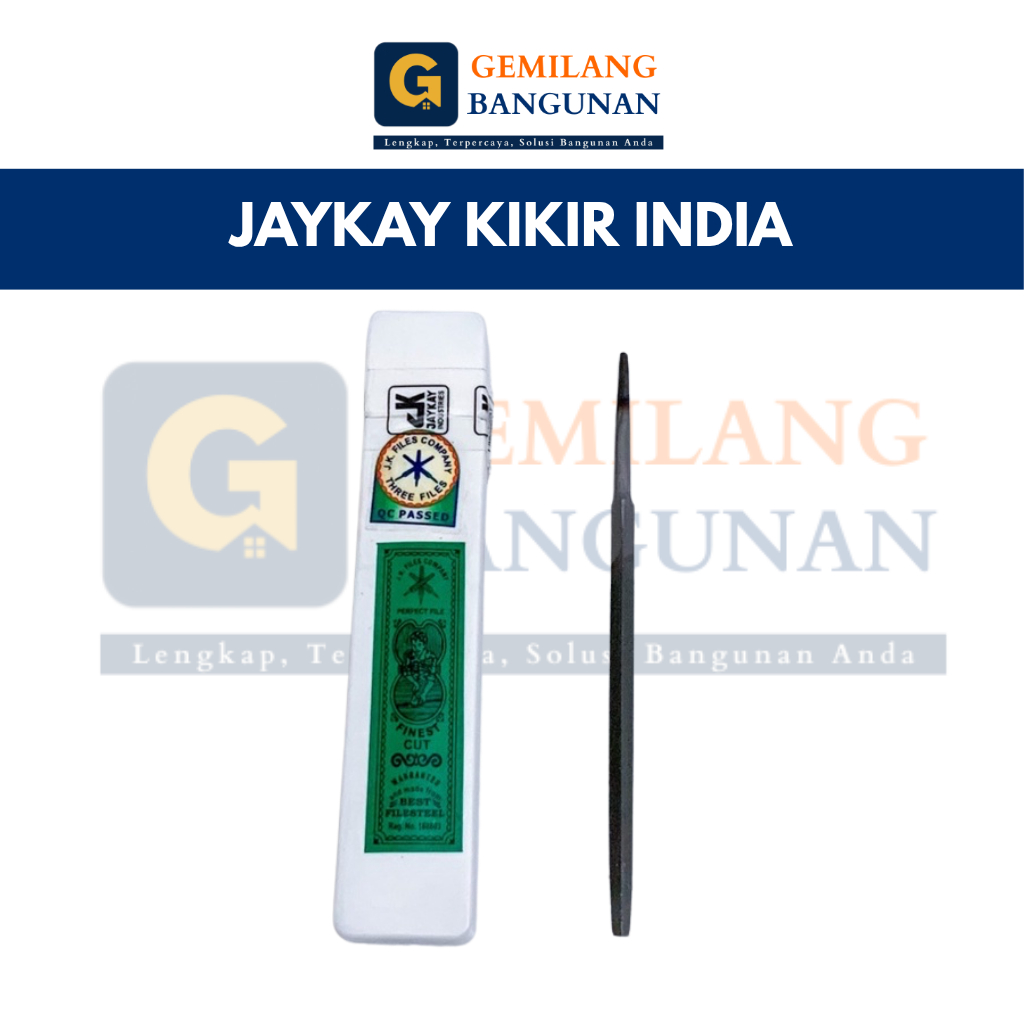 [1 TUBE 12 PCS] JAYKAY Kikir India  / Kikir India Segitiga Slim Taper 3" 3½" 4" / Besi Pengasah Gerg