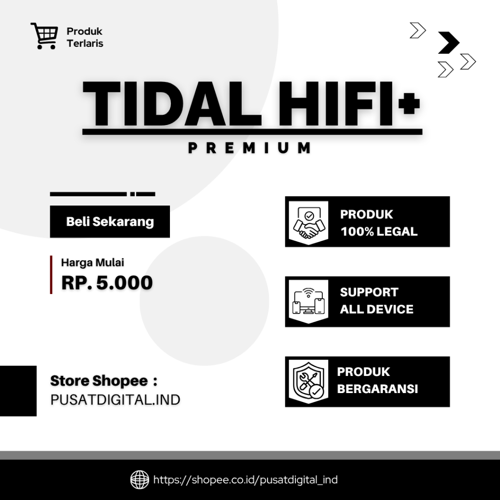 TIDAL HIFI+ PREMIUM 1 BULAN BERGARANSI