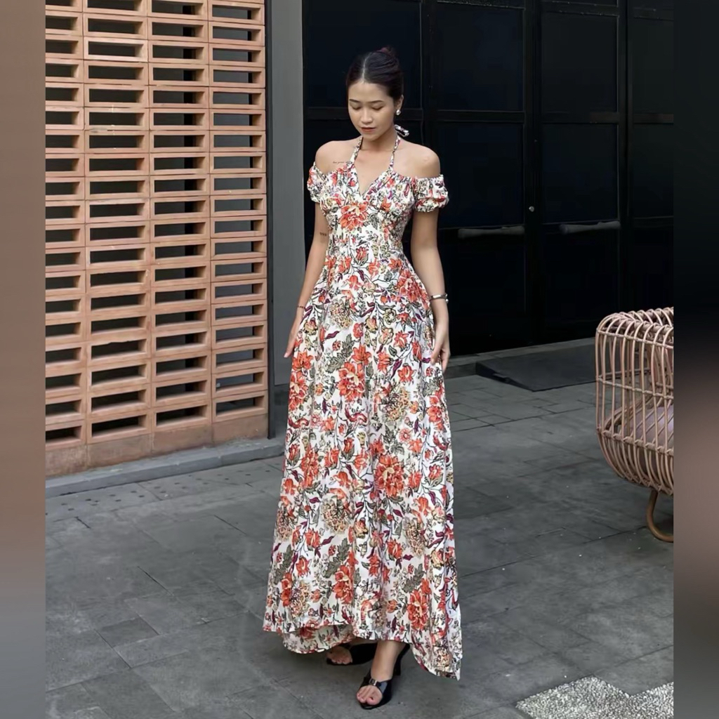 LYODRA LONG DRESS / DRES PANJANG WANITA / DRES PANTAI BALI