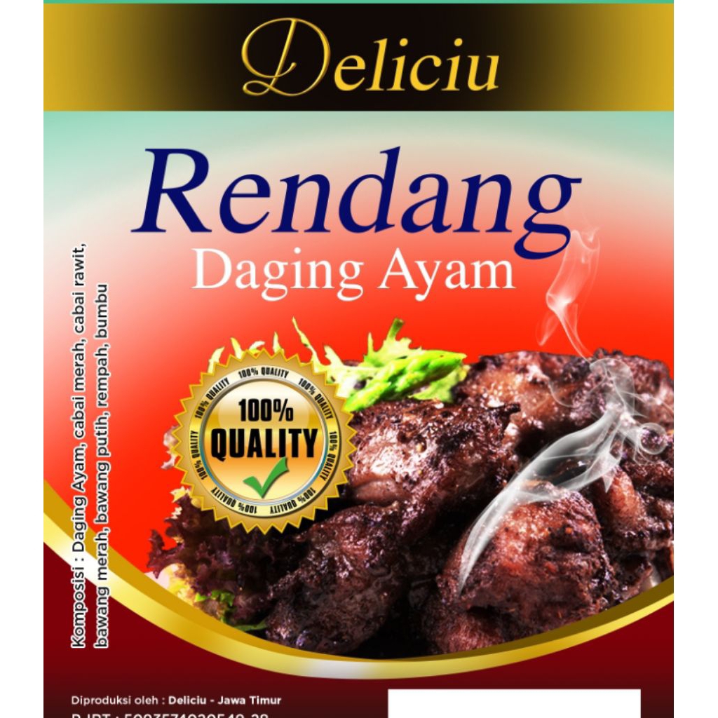 

Rendang Ayam Deliciu Lauk Siap Saji Langsung Makan
